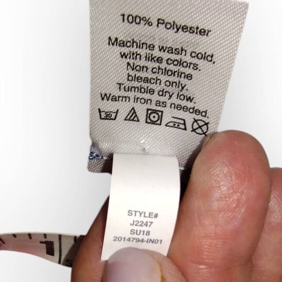 J Crew Abstract Print Red Blue‎ Rectangle Scarf Leafs Floral Sarape Wrap Scarf - Picture 5 of 7